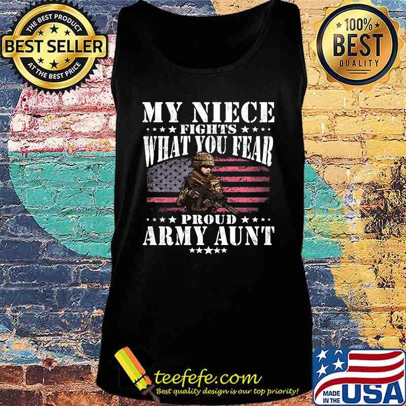 My niece fights what you fear proud army aunt American flag s Tank top My niece fights what you fear proud army aunt American flag s Tank top