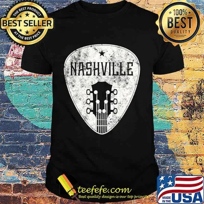 Nashville Guitar Pick Retro Distressed Country Music T-Shirt