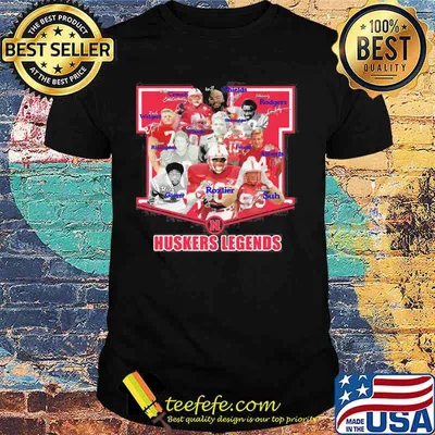 Nebraska cornhuskers football legends players signatures shirt