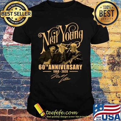 Neil young 60th anniversary 1960 2020 signatures shirt