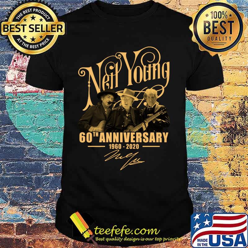 Neil young 60th anniversary 1960 2020 signatures shirt