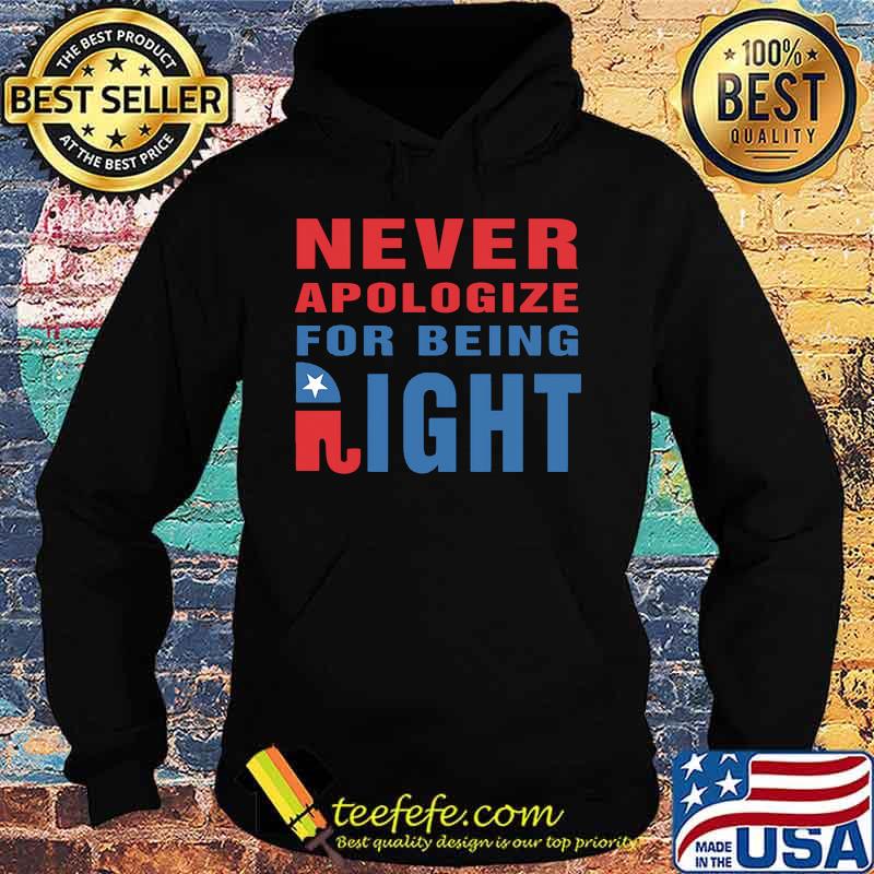Never Apologize For Being Right Elephant Shirt Hoodie Never Apologize For Being Right Elephant Shirt Hoodie