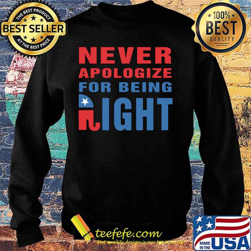 Never Apologize For Being Right Elephant Shirt Sweater Never Apologize For Being Right Elephant Shirt Sweater