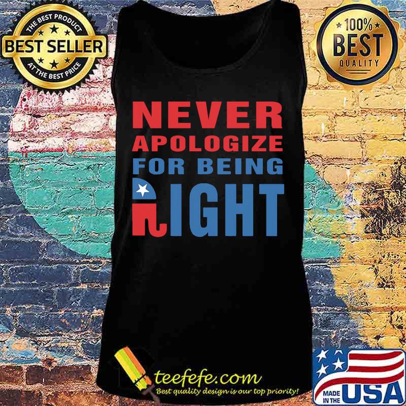 Never Apologize For Being Right Elephant Shirt Tank top Never Apologize For Being Right Elephant Shirt Tank top