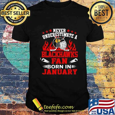 Never underestimate a chicago blackhawks fan born in january shirt