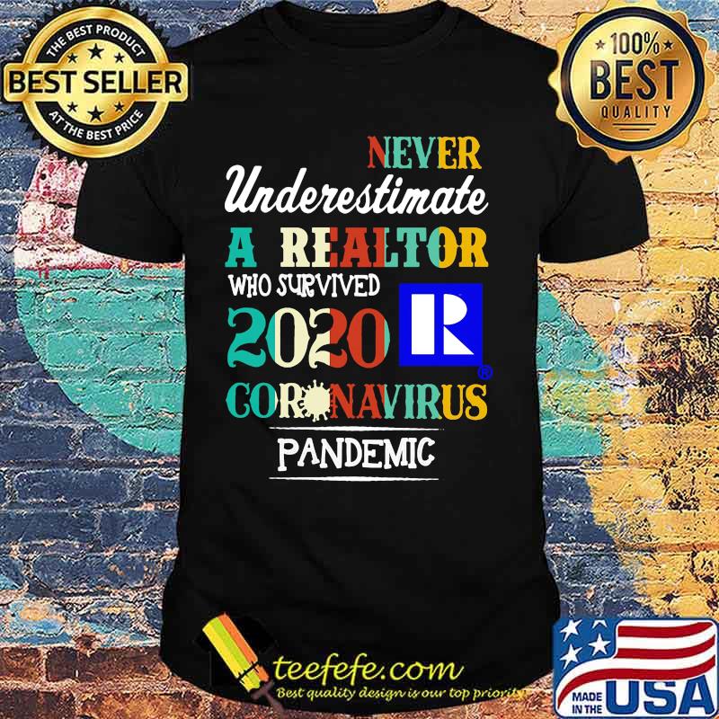 Never underestimate a realtor who survived 2020 coronavirus pandemic shirt