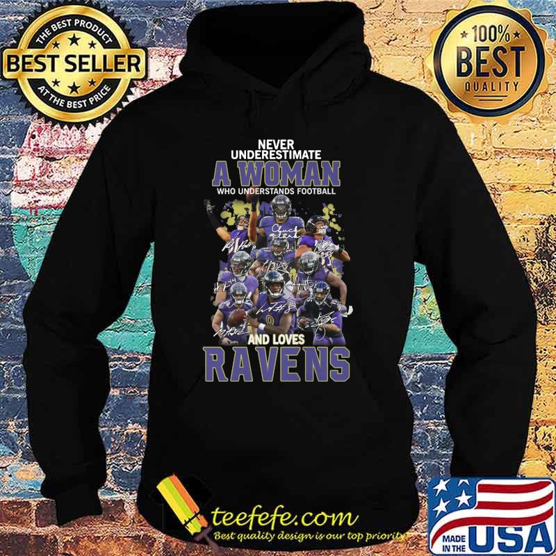 Never underestimate a woman who understands football and loves baltimore ravens s Hoodie Never underestimate a woman who understands football and loves baltimore ravens s Hoodie