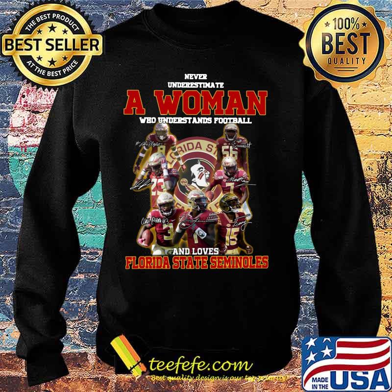 Never underestimate an old woman who understands football and florida state seminoles signatures s Sweater Never underestimate an old woman who understands football and florida state seminoles signatures s Sweater