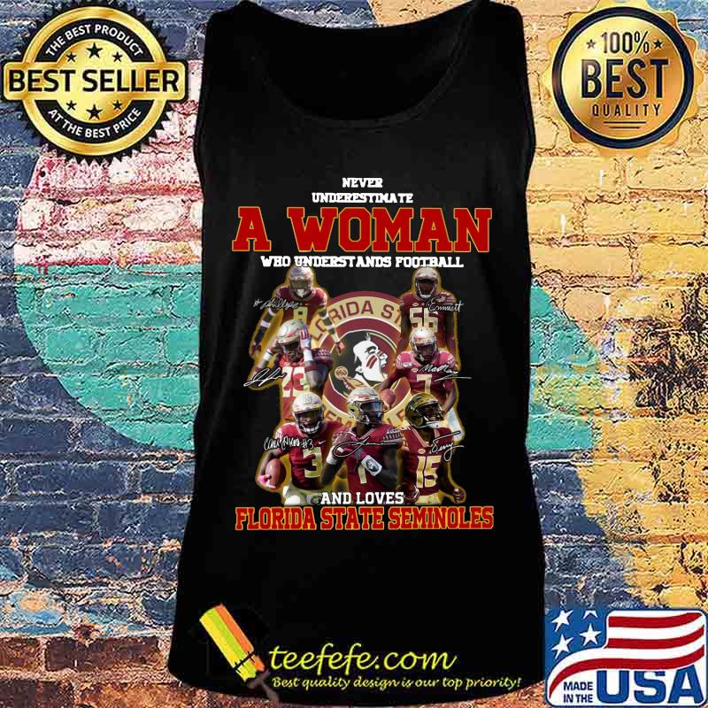 Never underestimate an old woman who understands football and florida state seminoles signatures s Tank top Never underestimate an old woman who understands football and florida state seminoles signatures s Tank top