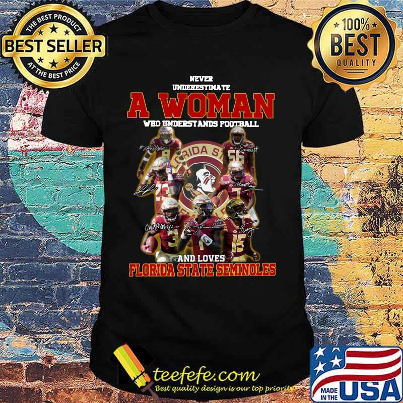 Never underestimate an old woman who understands football and florida state seminoles signatures shirt