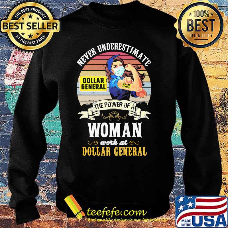 Never underestimate the power of a woman work at dollar general vintage retro mask s Sweater Never underestimate the power of a woman work at dollar general vintage retro mask s Sweater