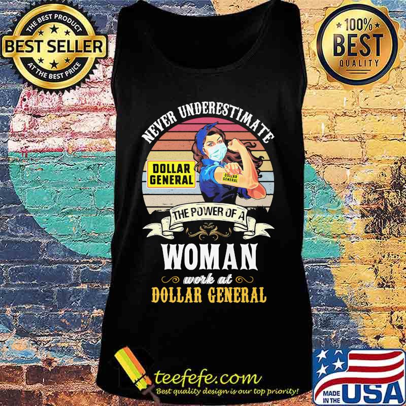 Never underestimate the power of a woman work at dollar general vintage retro mask s Tank top Never underestimate the power of a woman work at dollar general vintage retro mask s Tank top