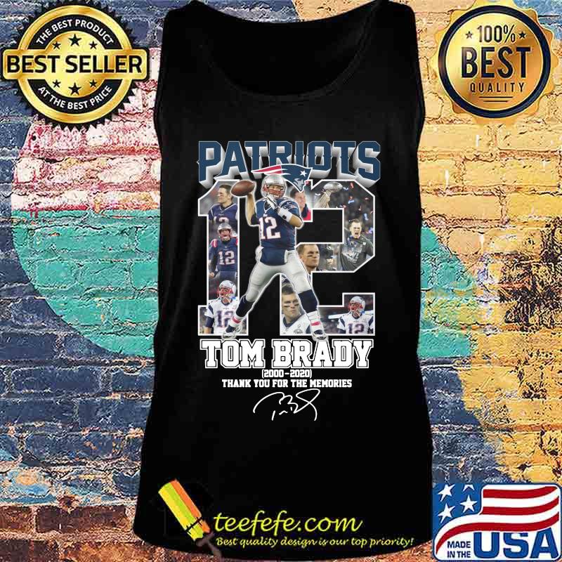 New england patriots 12 tom brady 2000 2020 thank you for the memories signature s Tank top New england patriots 12 tom brady 2000 2020 thank you for the memories signature s Tank top