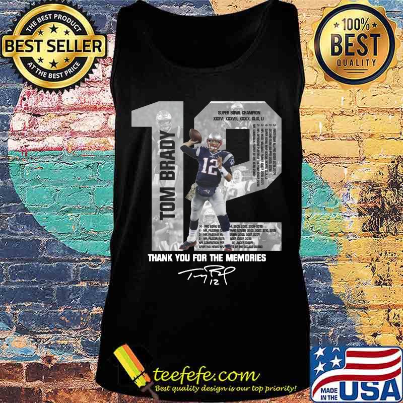 New england patriots 12 tom brady thank you for the memories signature s Tank top New england patriots 12 tom brady thank you for the memories signature s Tank top