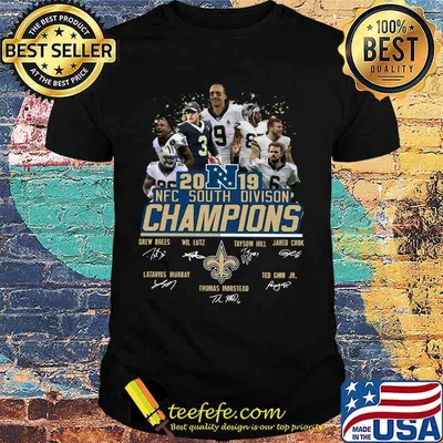 New orleans saints 2019 nfc south division champions signatures shirt