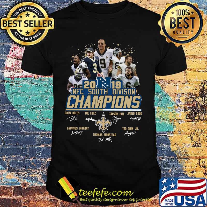 New orleans saints 2019 nfc south division champions signatures shirt