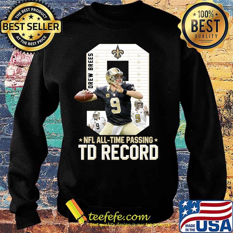 New orleans saints 9 drew brees nfl all time passing td record s Sweater New orleans saints 9 drew brees nfl all time passing td record s Sweater