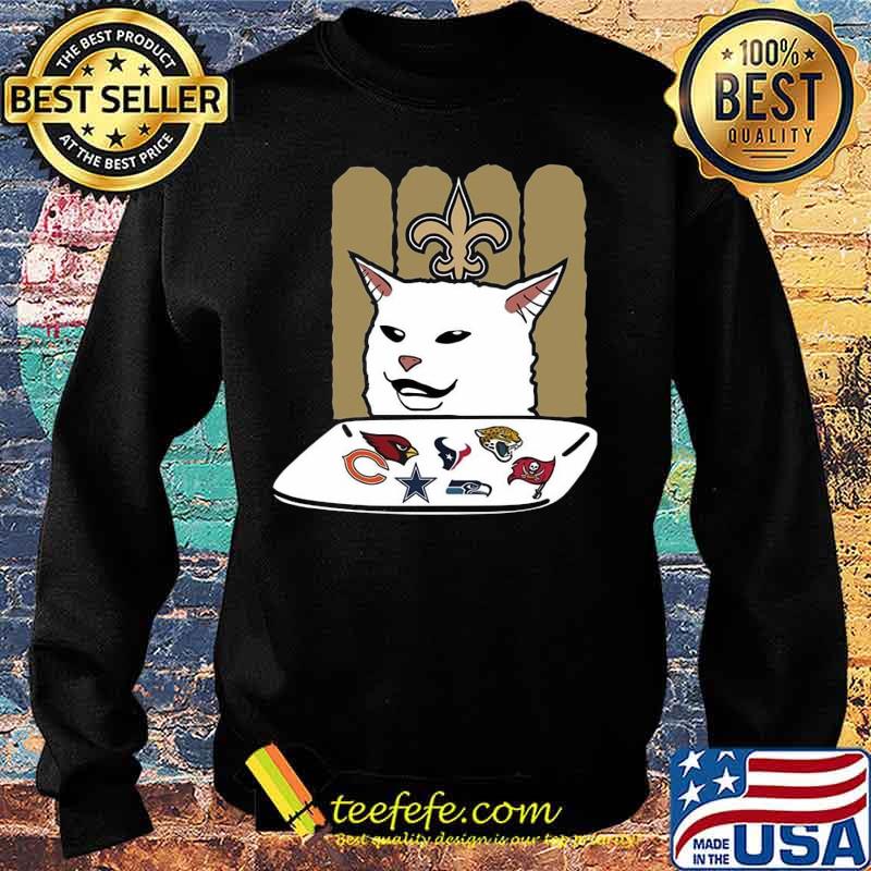 New orleans saints meme cat eat football logo s Sweater New orleans saints meme cat eat football logo s Sweater