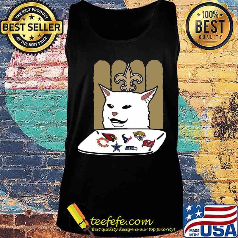 New orleans saints meme cat eat football logo s Tank top New orleans saints meme cat eat football logo s Tank top