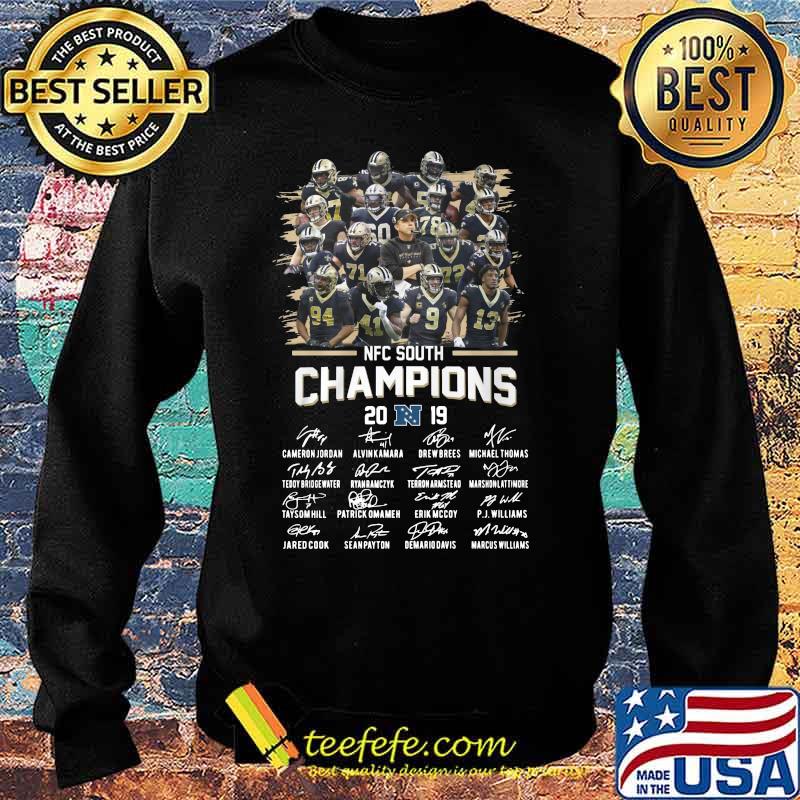 New orleans saints nfc south champions 2019 signatures s Sweater New orleans saints nfc south champions 2019 signatures s Sweater