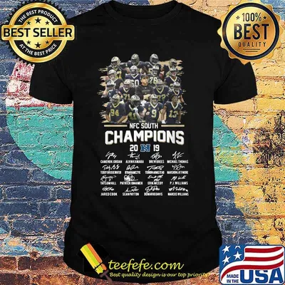 New orleans saints nfc south champions 2019 signatures shirt