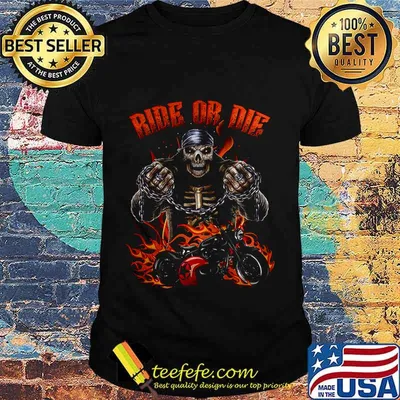 NICE RIDE OR DIE SKELETON MOTORBIKE SHIRT