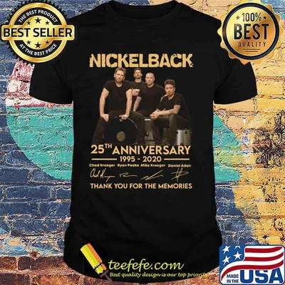 Nickelback 25th anniversary 1995 2020 thank you for the memories signatures shirt