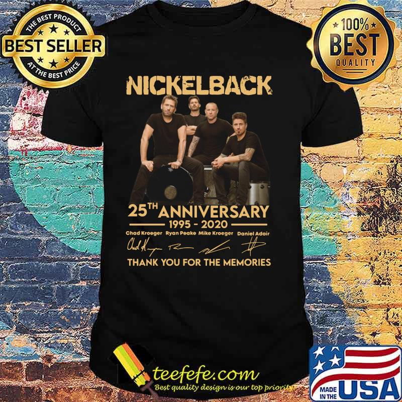 Nickelback 25th anniversary 1995 2020 thank you for the memories signatures shirt