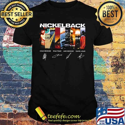 Nickelback band members signatures shirt