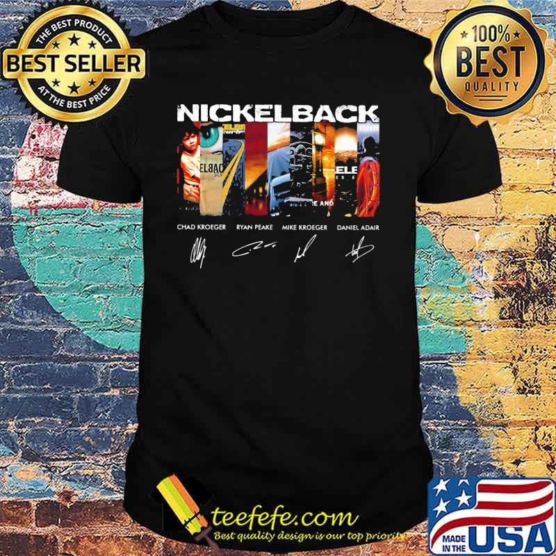 Nickelback band members signatures shirt