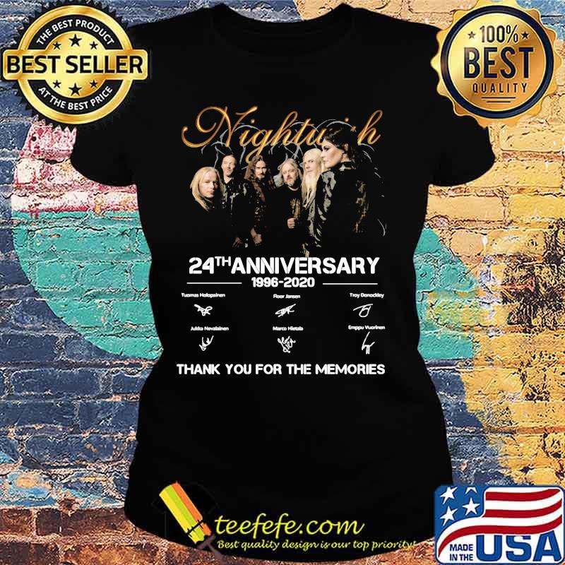 Nightwish 24th anniversary 1996 2020 thank you for the memories signatures s Ladies tee Nightwish 24th anniversary 1996 2020 thank you for the memories signatures s Ladies tee