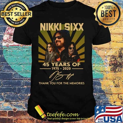 Nikki sixx 45 years of 1975 2020 thank you for the memories signatures shirt