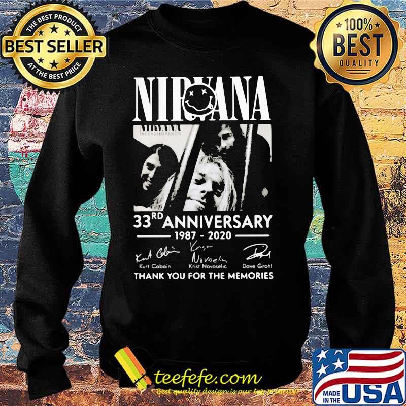 Nirvana 33rd anniversary 1987 2020 thank you for the memories signatures s Sweater Nirvana 33rd anniversary 1987 2020 thank you for the memories signatures s Sweater