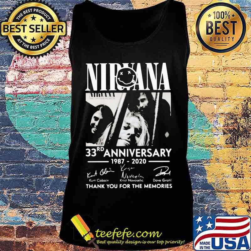 Nirvana 33rd anniversary 1987 2020 thank you for the memories signatures s Tank top Nirvana 33rd anniversary 1987 2020 thank you for the memories signatures s Tank top