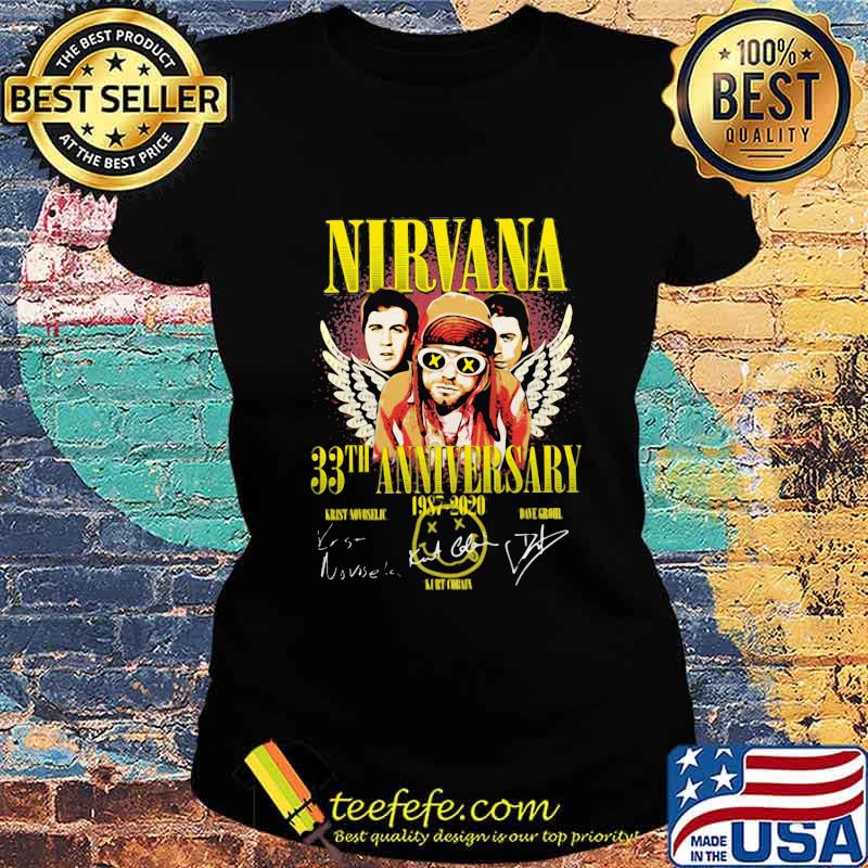 Nirvana 33th anniversary 1987 2020 members signatures s Ladies tee Nirvana 33th anniversary 1987 2020 members signatures s Ladies tee