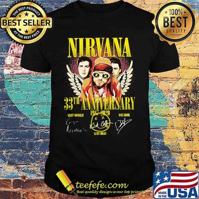 Nirvana 33th anniversary 1987 2020 members signatures shirt