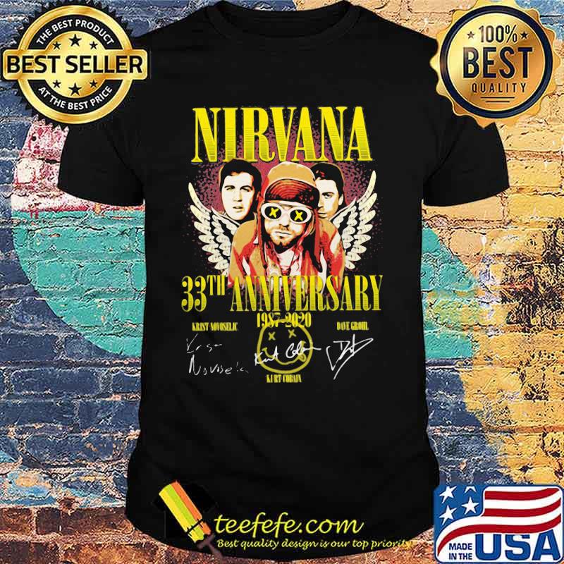 Nirvana 33th anniversary 1987 2020 members signatures shirt
