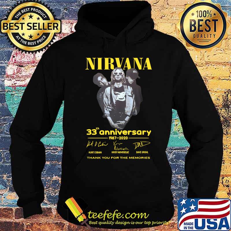 Nirvana 33th anniversary 1987 2020 thank you for the memories signatures s Hoodie Nirvana 33th anniversary 1987 2020 thank you for the memories signatures s Hoodie