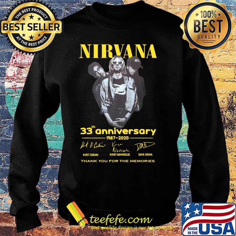 Nirvana 33th anniversary 1987 2020 thank you for the memories signatures s Sweater Nirvana 33th anniversary 1987 2020 thank you for the memories signatures s Sweater