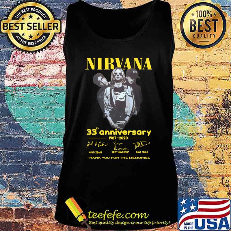Nirvana 33th anniversary 1987 2020 thank you for the memories signatures s Tank top Nirvana 33th anniversary 1987 2020 thank you for the memories signatures s Tank top