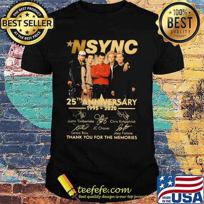 Nsync 25th anniversary 1995 2020 thank you for the memories signatures shirt