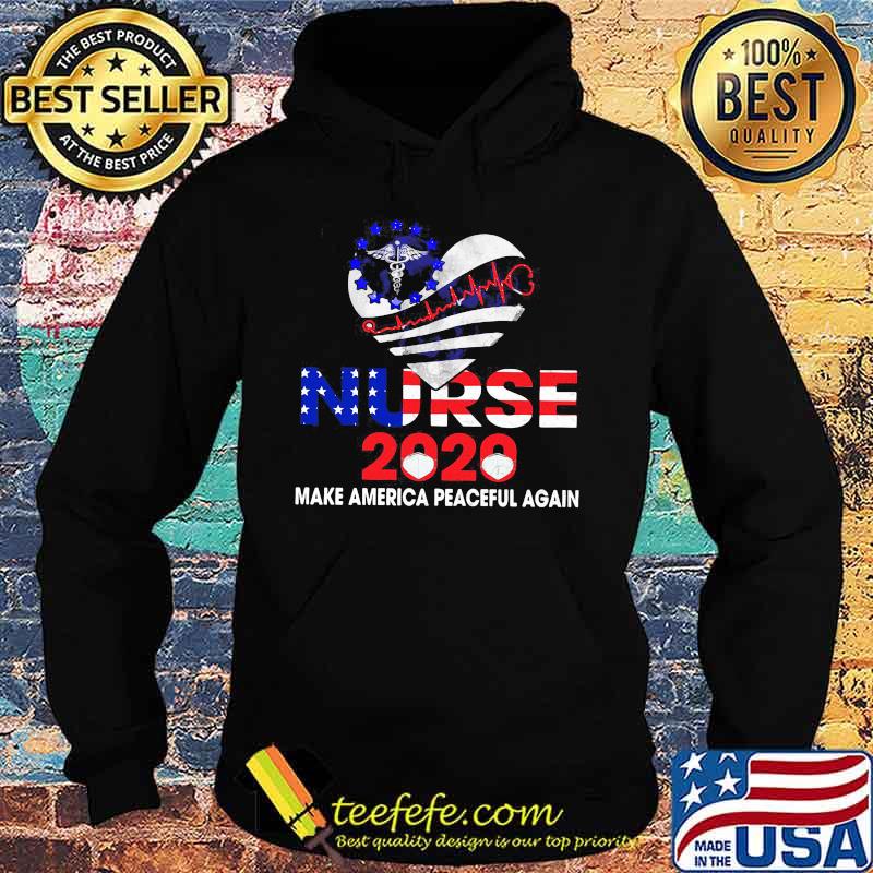 Nurse 2020 make america peaceful again mask heart independence day s Hoodie Nurse 2020 make america peaceful again mask heart independence day s Hoodie