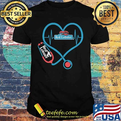 Nurse stethoscope red lobster heartbeat shirt