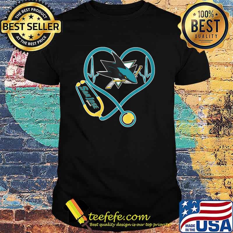 Nurse stethoscope san jose sharks heartbeat shirt