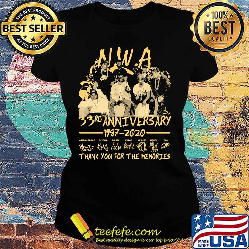 Nwa 33rd anniversary 1987 2020 thank you for the memories signatures s Ladies tee Nwa 33rd anniversary 1987 2020 thank you for the memories signatures s Ladies tee