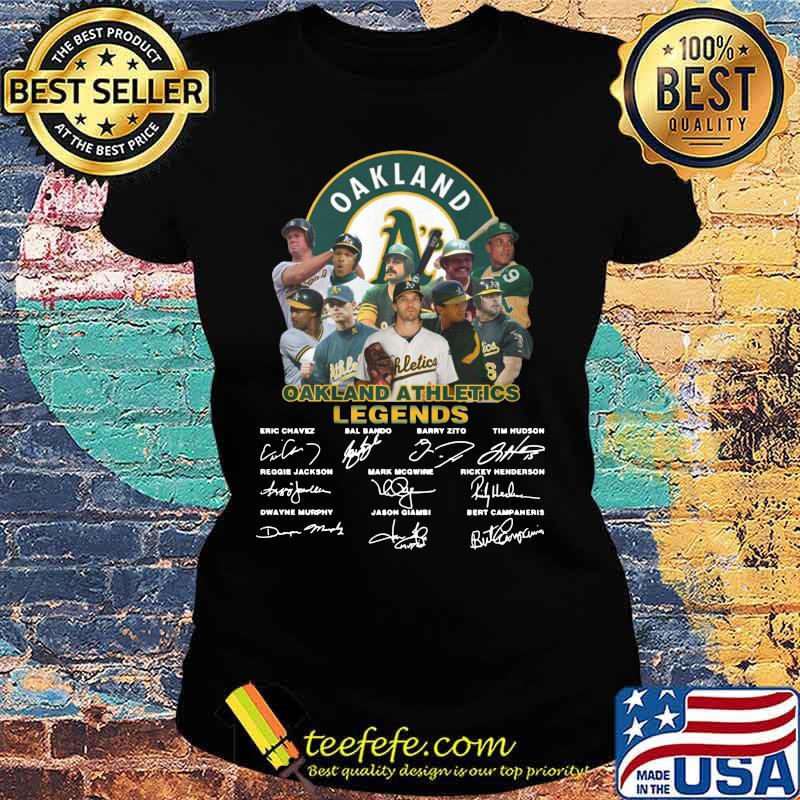 Oakland athletics legends baseball players signatures s Ladies tee Oakland athletics legends baseball players signatures s Ladies tee
