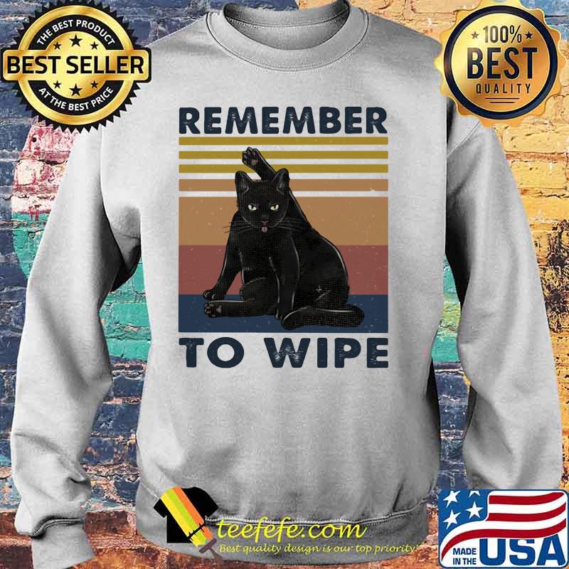 Official Black Cat Remember to wipe Vintage retro s Sweater Official Black Cat Remember to wipe Vintage retro s Sweater