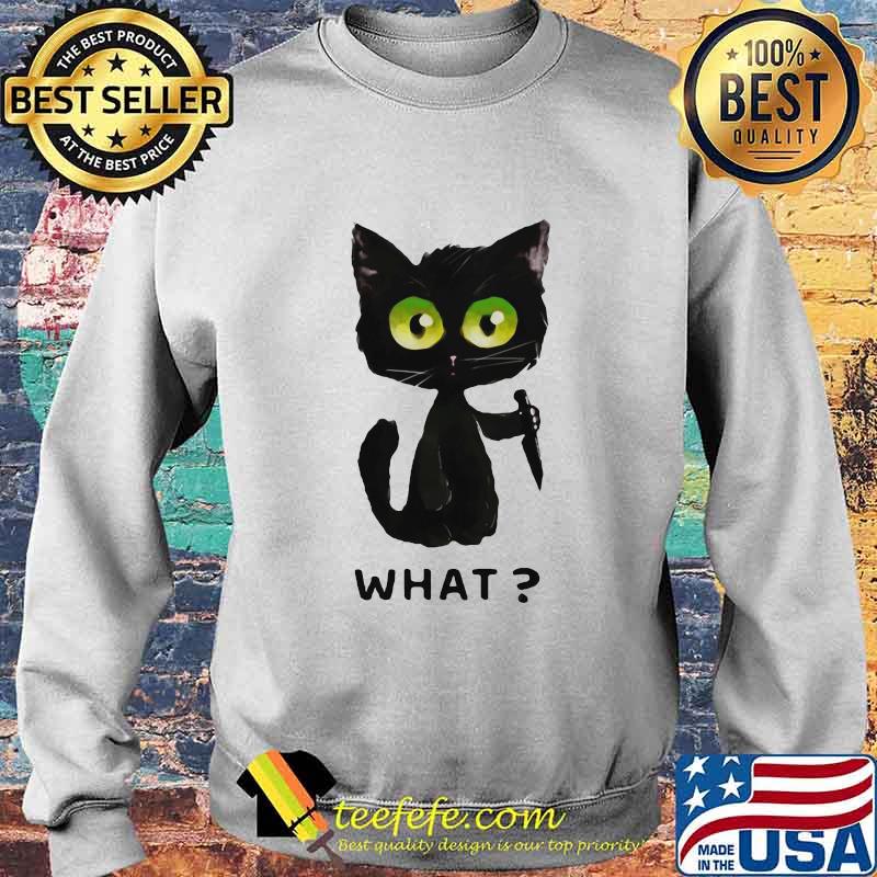 Official Black Cat What Murderous Cat With Knife s Sweater Official Black Cat What Murderous Cat With Knife s Sweater