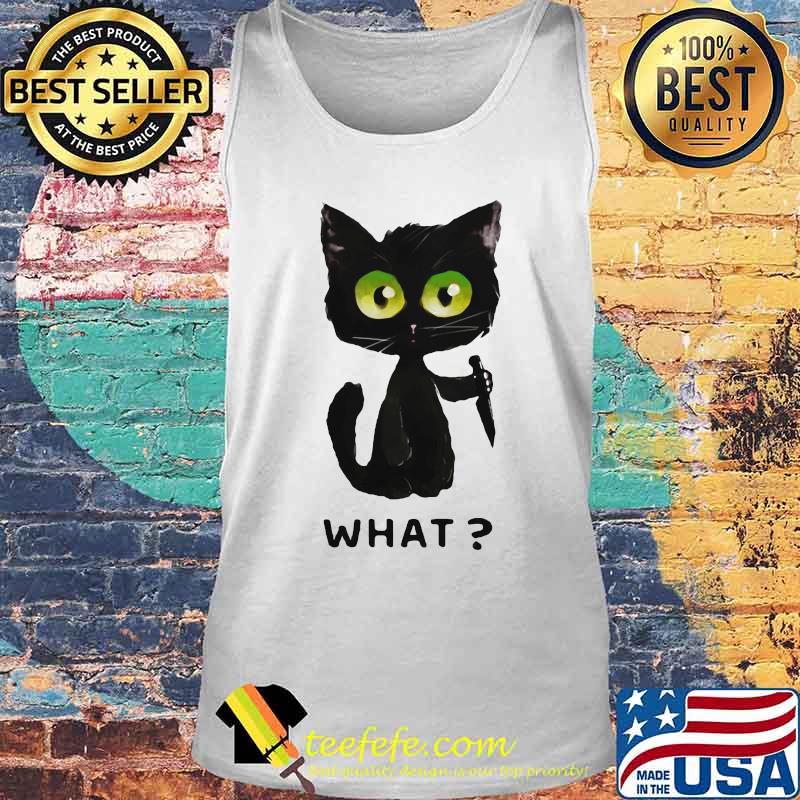 Official Black Cat What Murderous Cat With Knife s Tank top Official Black Cat What Murderous Cat With Knife s Tank top