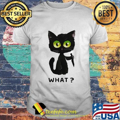 Official Black Cat What Murderous Cat With Knife shirt